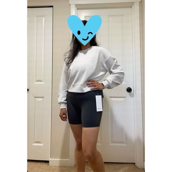 Lululemon Softstreme Perfectly Oversized Cropped Crew White Opal - Picture 5 of 9